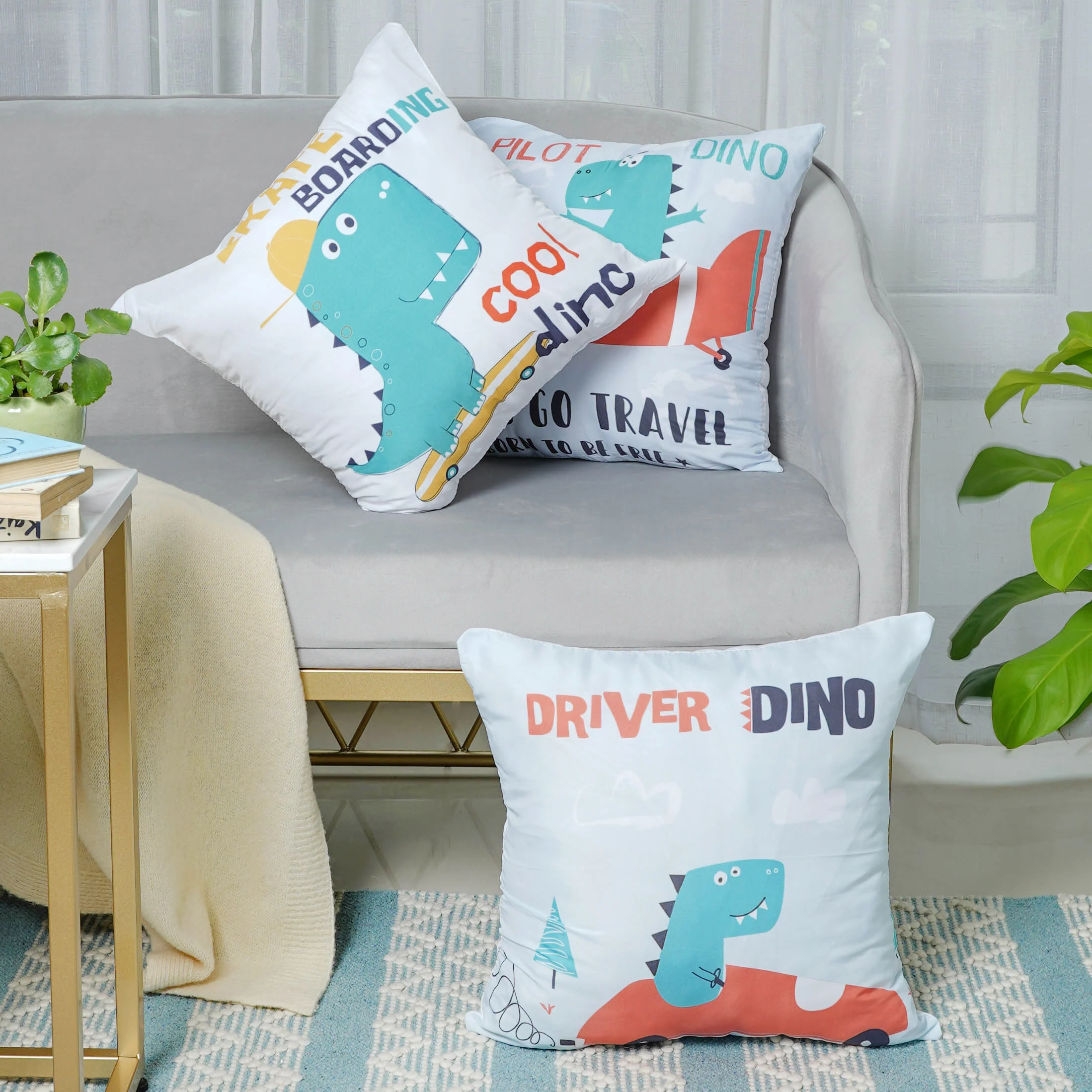 Dinosaur Pillow Cover Set of 3 - Image 3