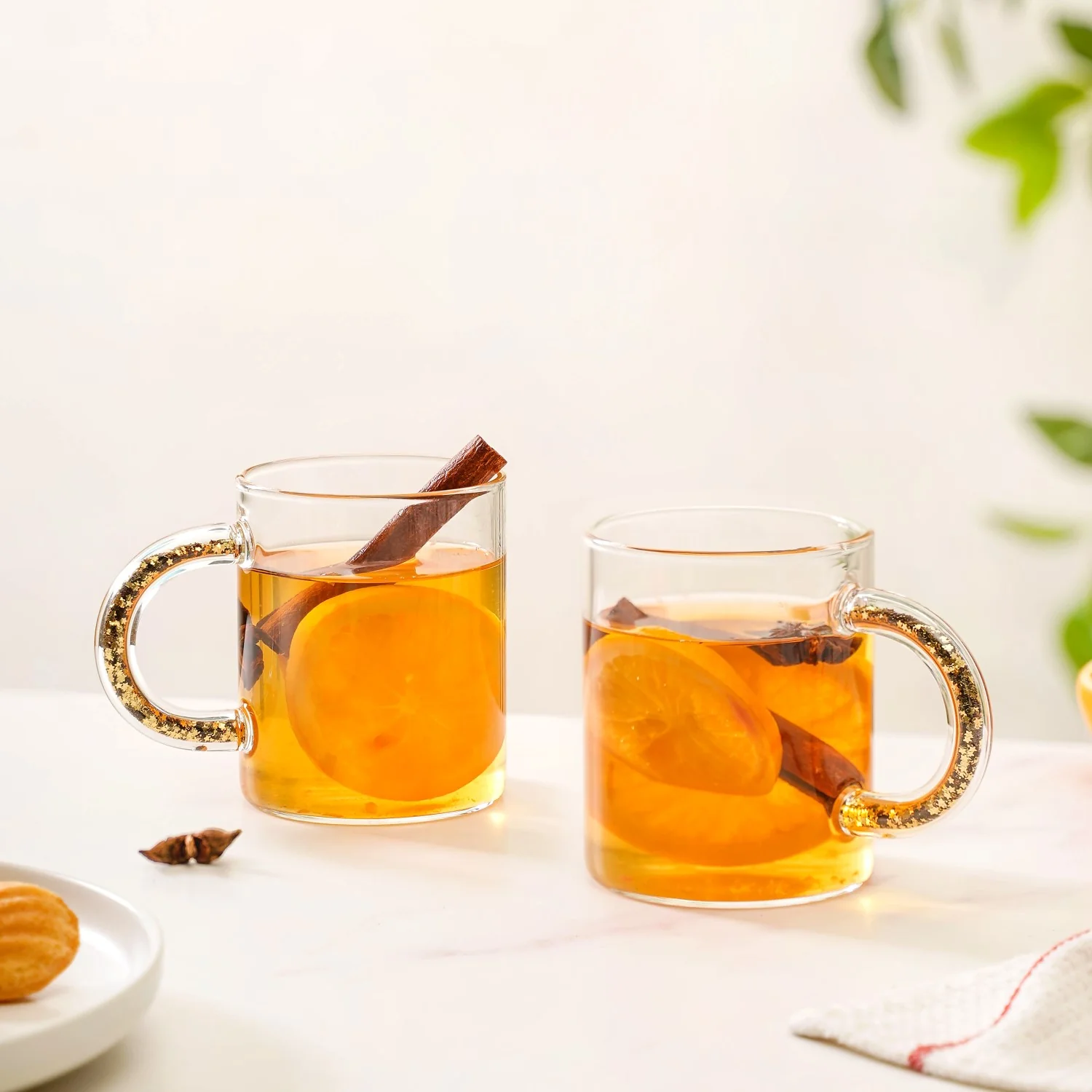 Gold Sparkle Handle Glass Coffee Mug Set Of 2 425ml - Image 10
