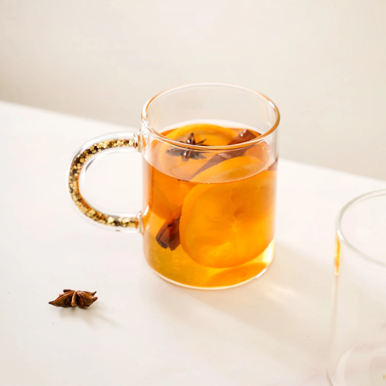 Gold Sparkle Handle Glass Coffee Mug Set Of 2 425ml - Image 8
