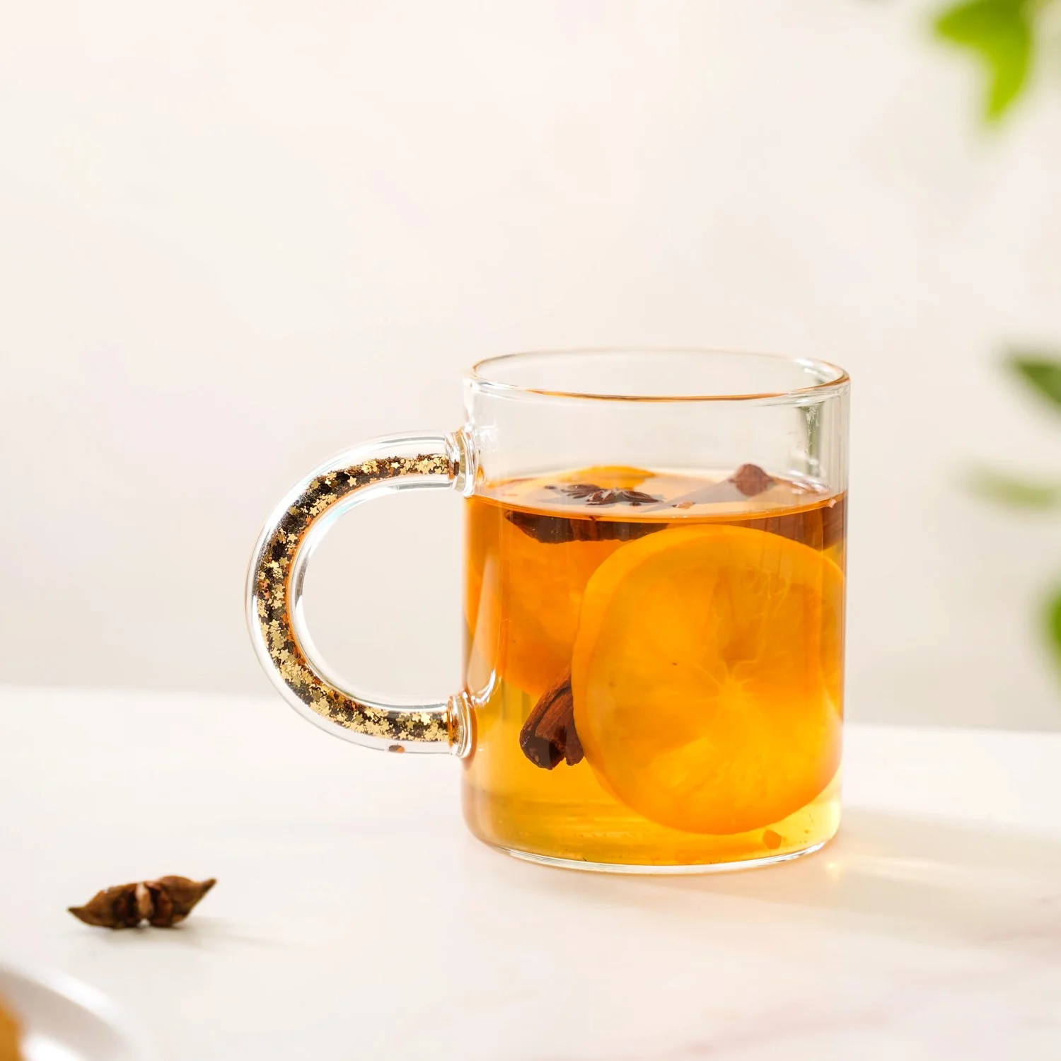 Gold Sparkle Handle Glass Coffee Mug Set Of 2 425ml - Image 9