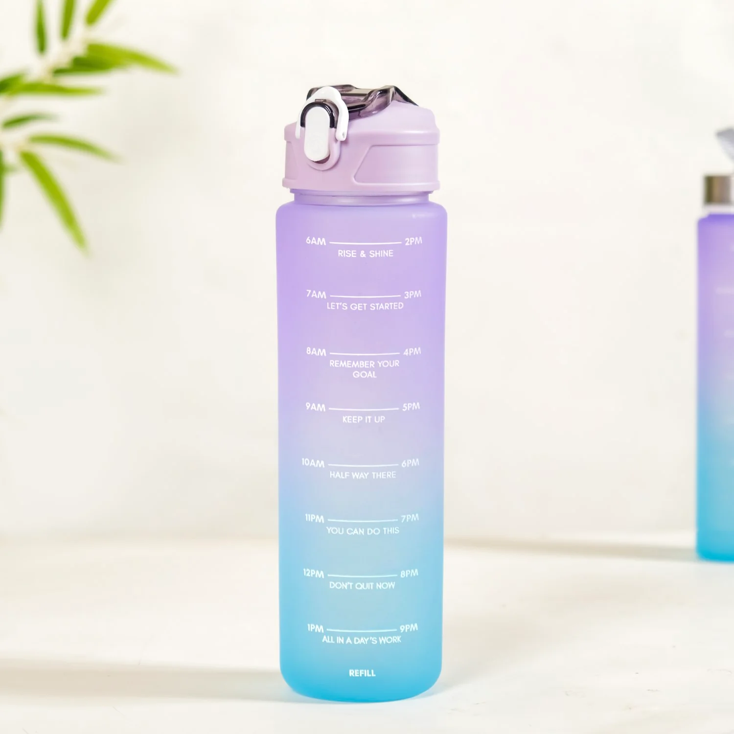 Gym Motivational Water Bottle Set Of 3 Lavender Blue - Image 11
