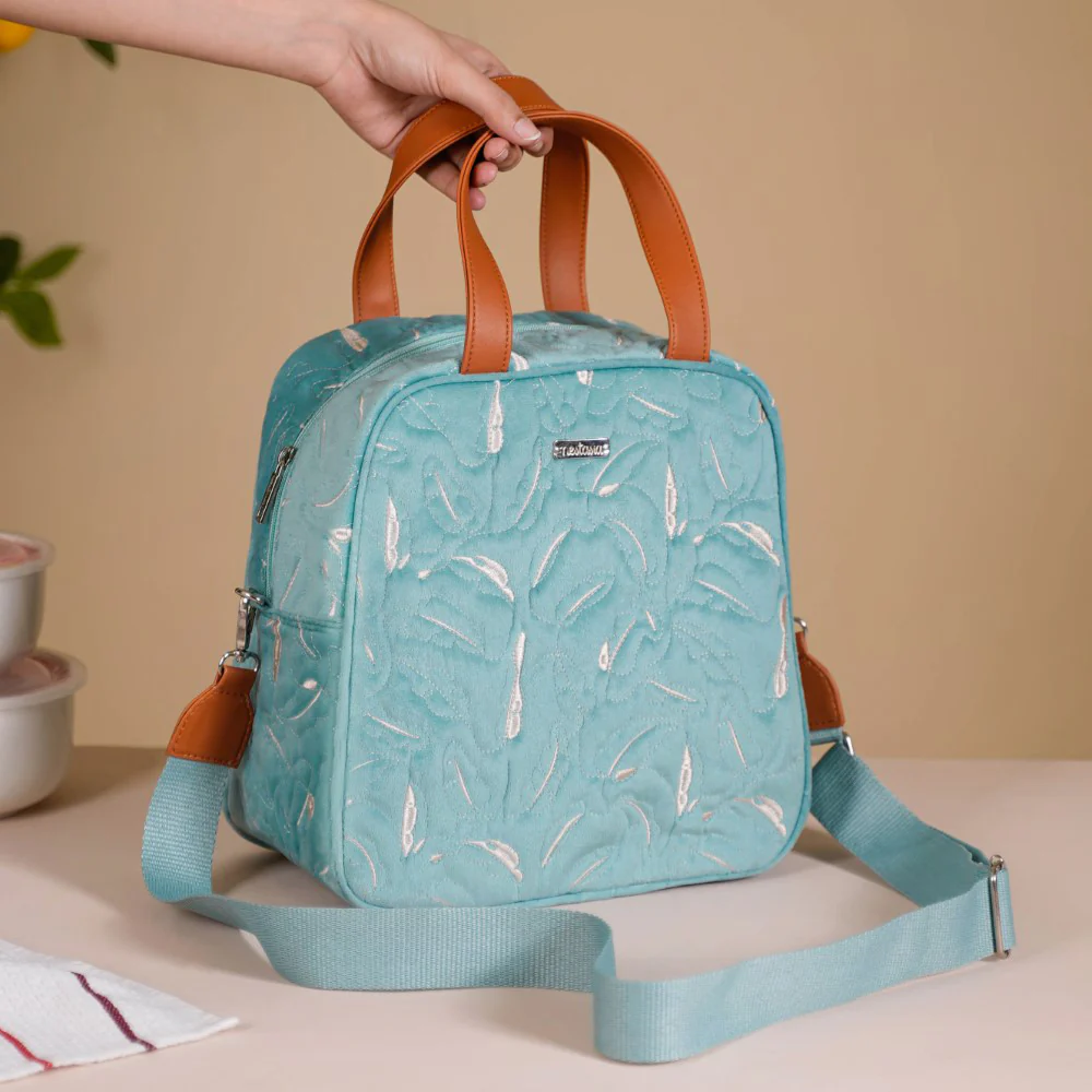 Insulated Tiffin Bag Light Blue - Image 5