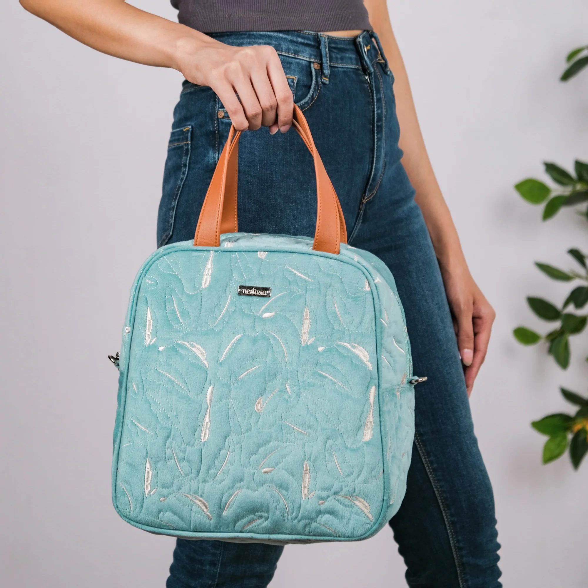 Insulated Tiffin Bag Light Blue - Image 7