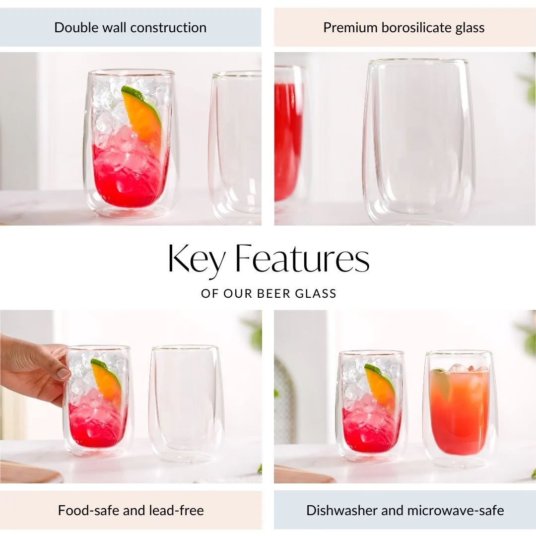 Juice Cooler Double Wall Glass Set Of 2 350ml - Image 4
