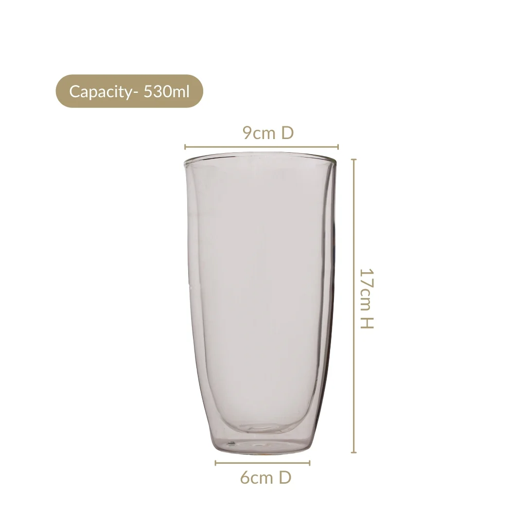 Large Double Wall Glass Set Of 2 530ml - Image 3