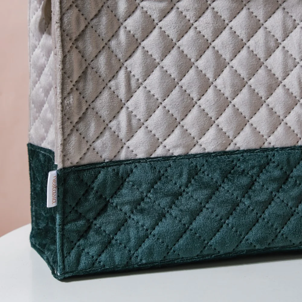 Luxe Velvet Lunch Bag Grey And Green - Image 13