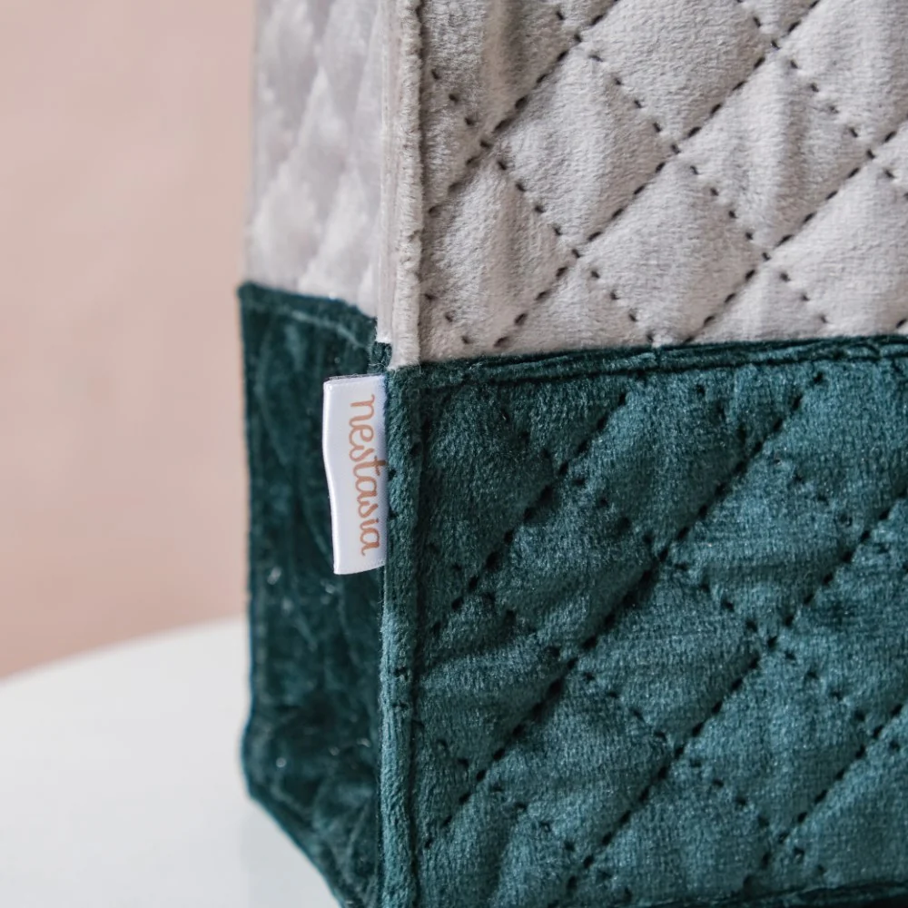 Luxe Velvet Lunch Bag Grey And Green - Image 8
