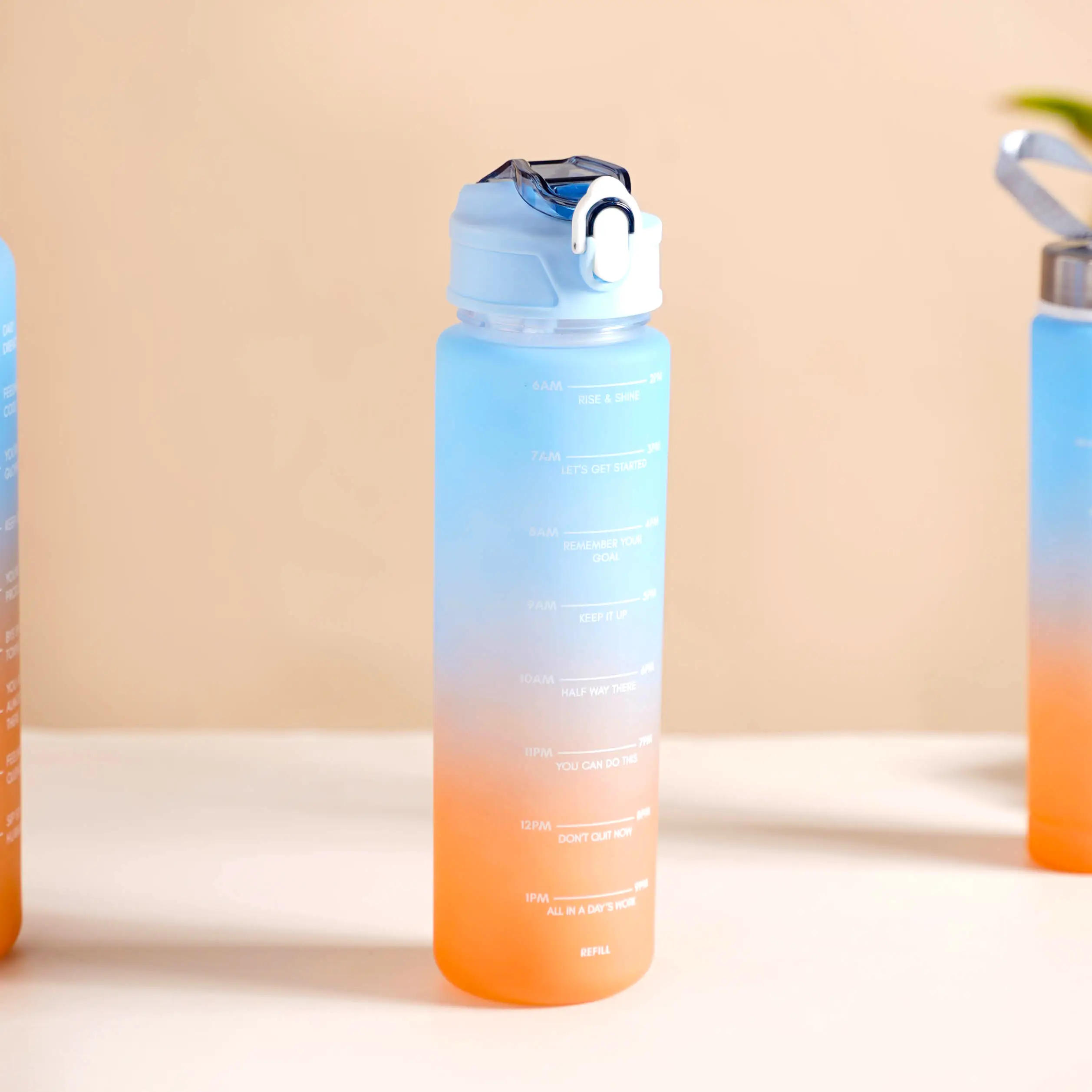 Motivational Water Bottles Set of 3 Blue Orange - Image 12