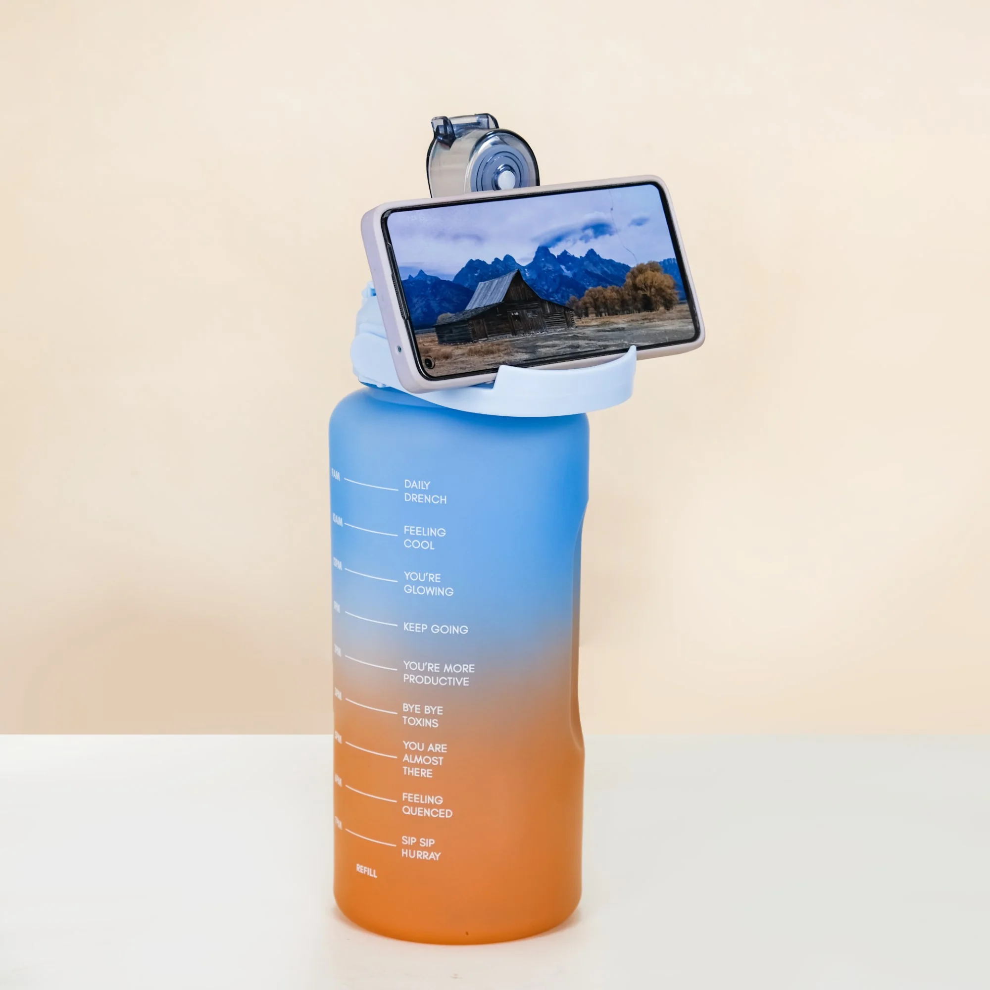 Motivational Water Bottles Set of 3 Blue Orange - Image 15