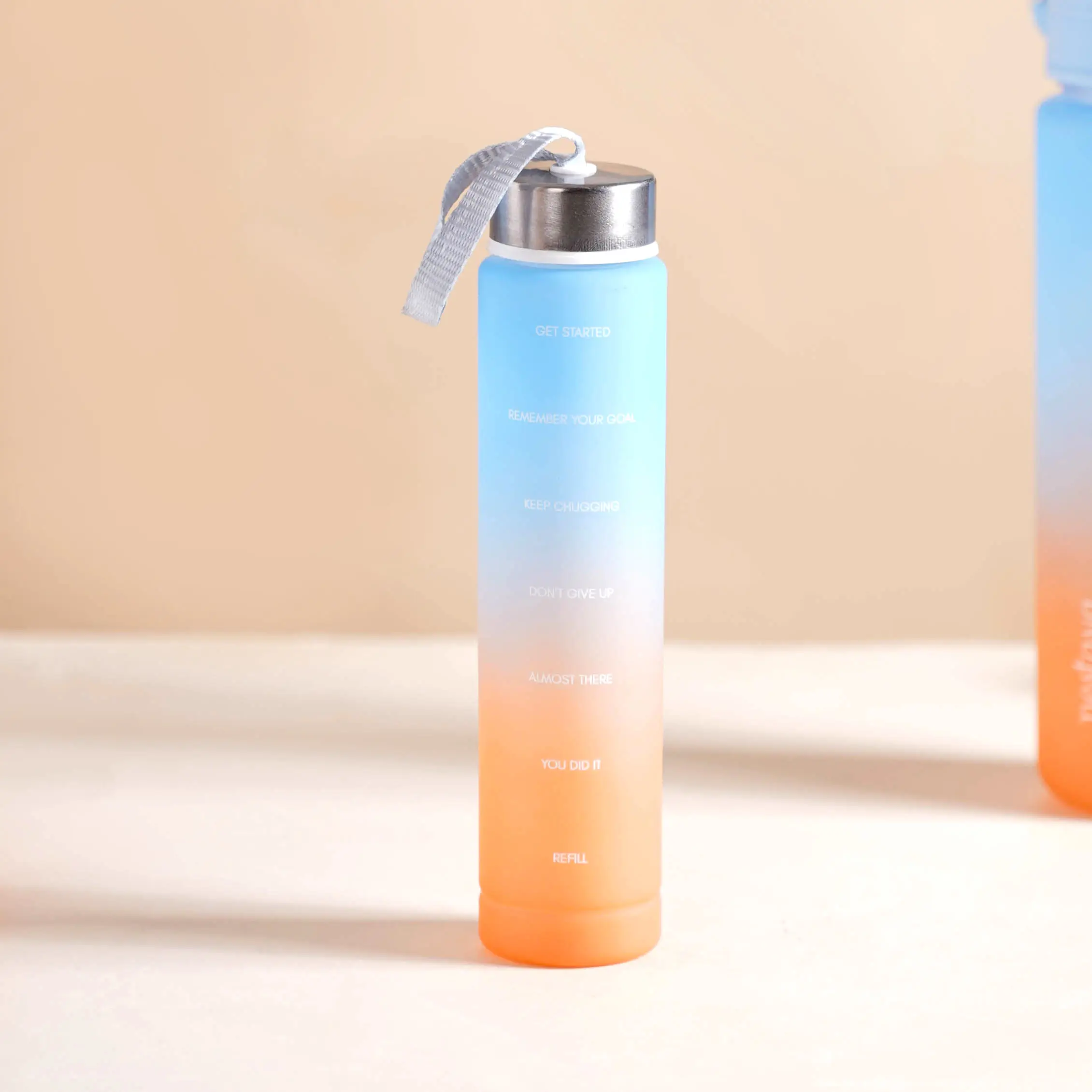 Motivational Water Bottles Set of 3 Blue Orange - Image 18