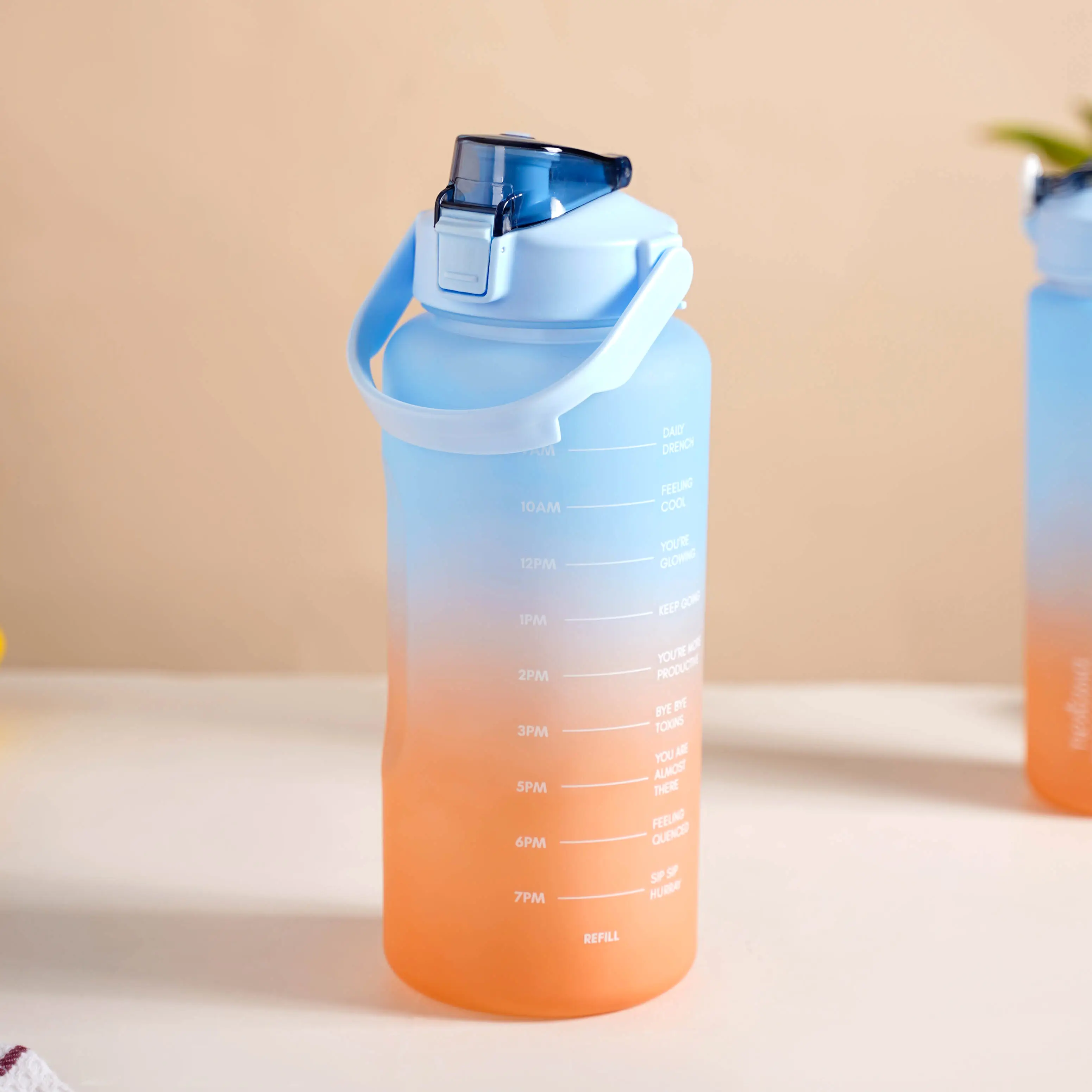 Motivational Water Bottles Set of 3 Blue Orange - Image 21