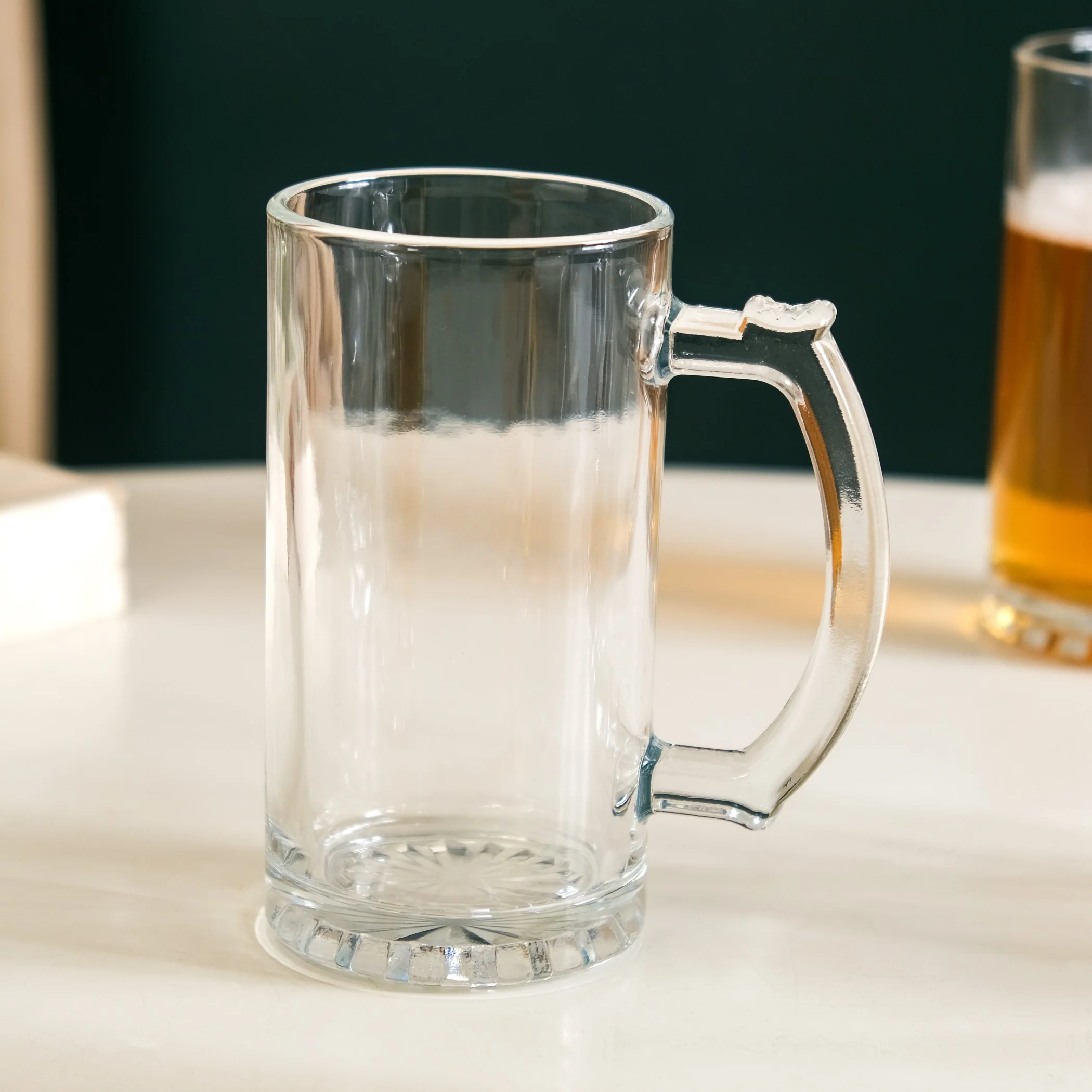 Premium Tall Glass Beer Mugs Set Of 6 520ml - Image 3