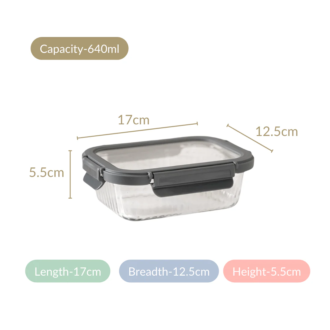 Rectangle Glass Lock Box Set Of 2 Fluted 640ml - Image 5