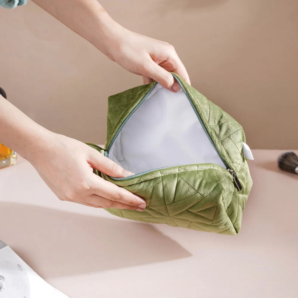 Sage Green Cosmetic Bag Set Of 3 - Image 5