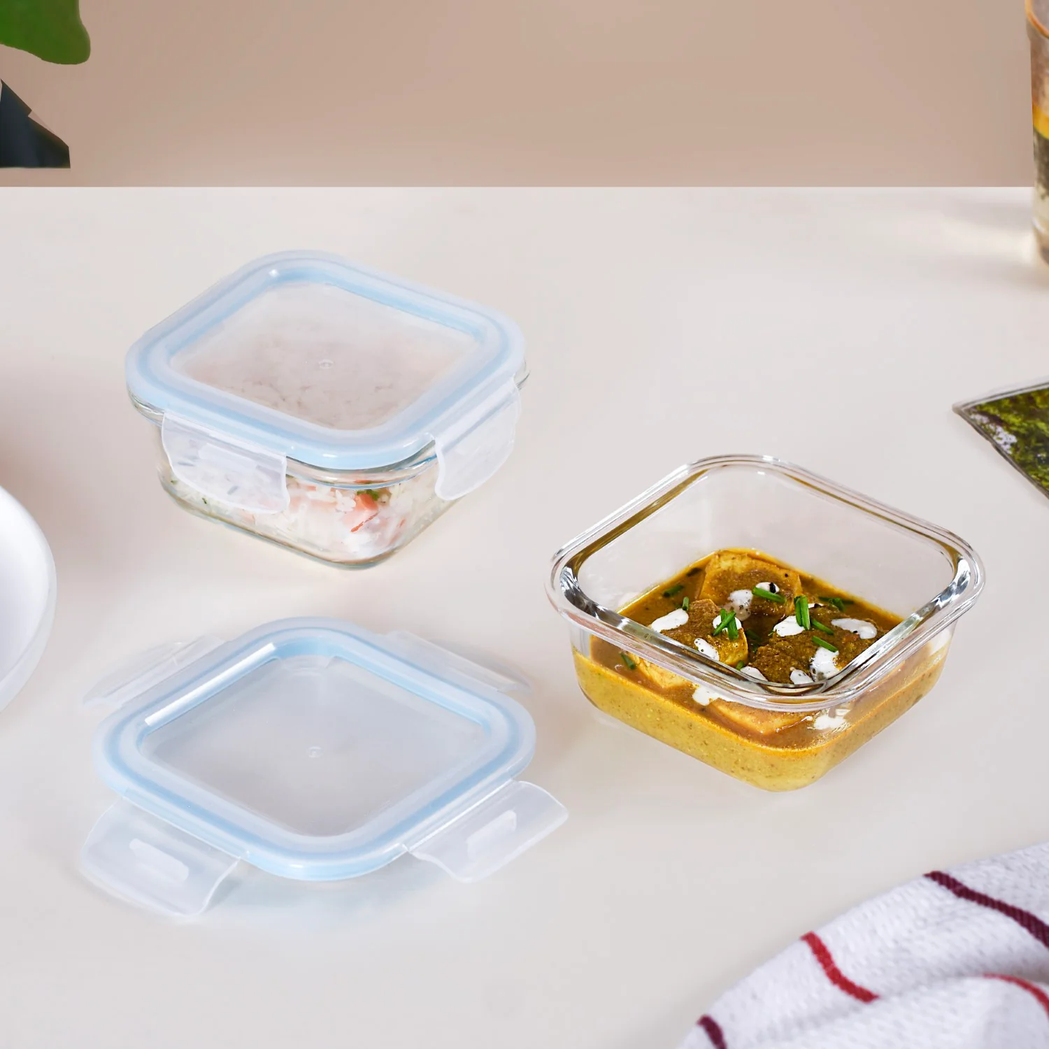Set Of 2 Leakproof Glass Food Container With Lid 300ml - Image 5