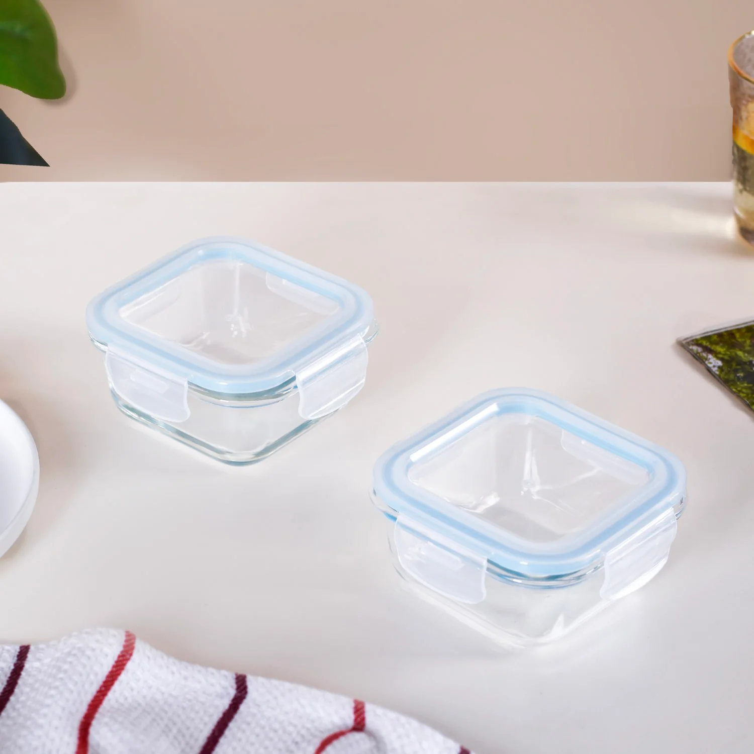 Set Of 2 Leakproof Glass Food Container With Lid 300ml - Image 9