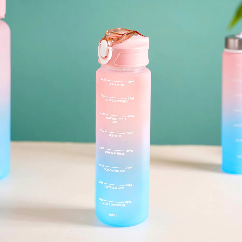 Sporty Motivational Water Bottles Set Of 3 Pink Blue - Image 18
