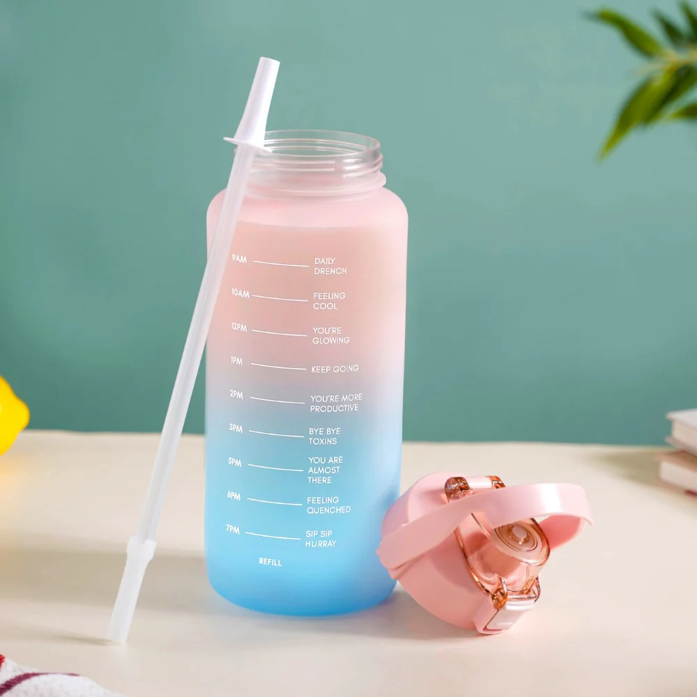 Sporty Motivational Water Bottles Set Of 3 Pink Blue - Image 5